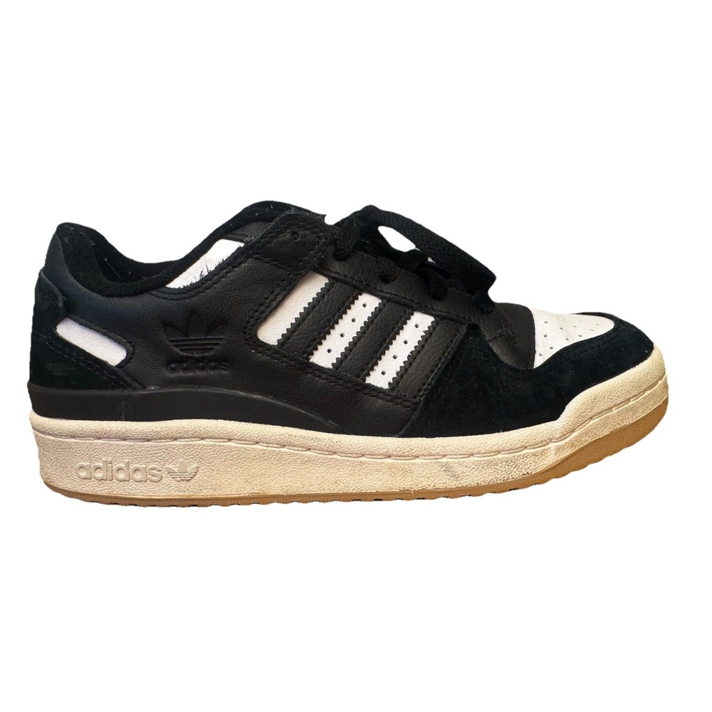 Adidas Forum Low Shoe Black White Casual Sneakers Lace Up Youth Size 5 Boys - Picture 8 of 15